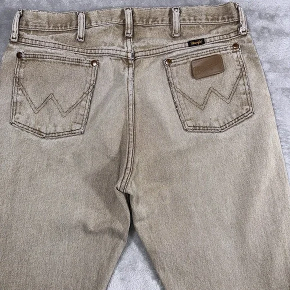 Vintage Wrangler Jeans Cowboy Cut 13MWZBW Brown Men's 34x30 Rodeo Western Wear - Picture 11 of 14